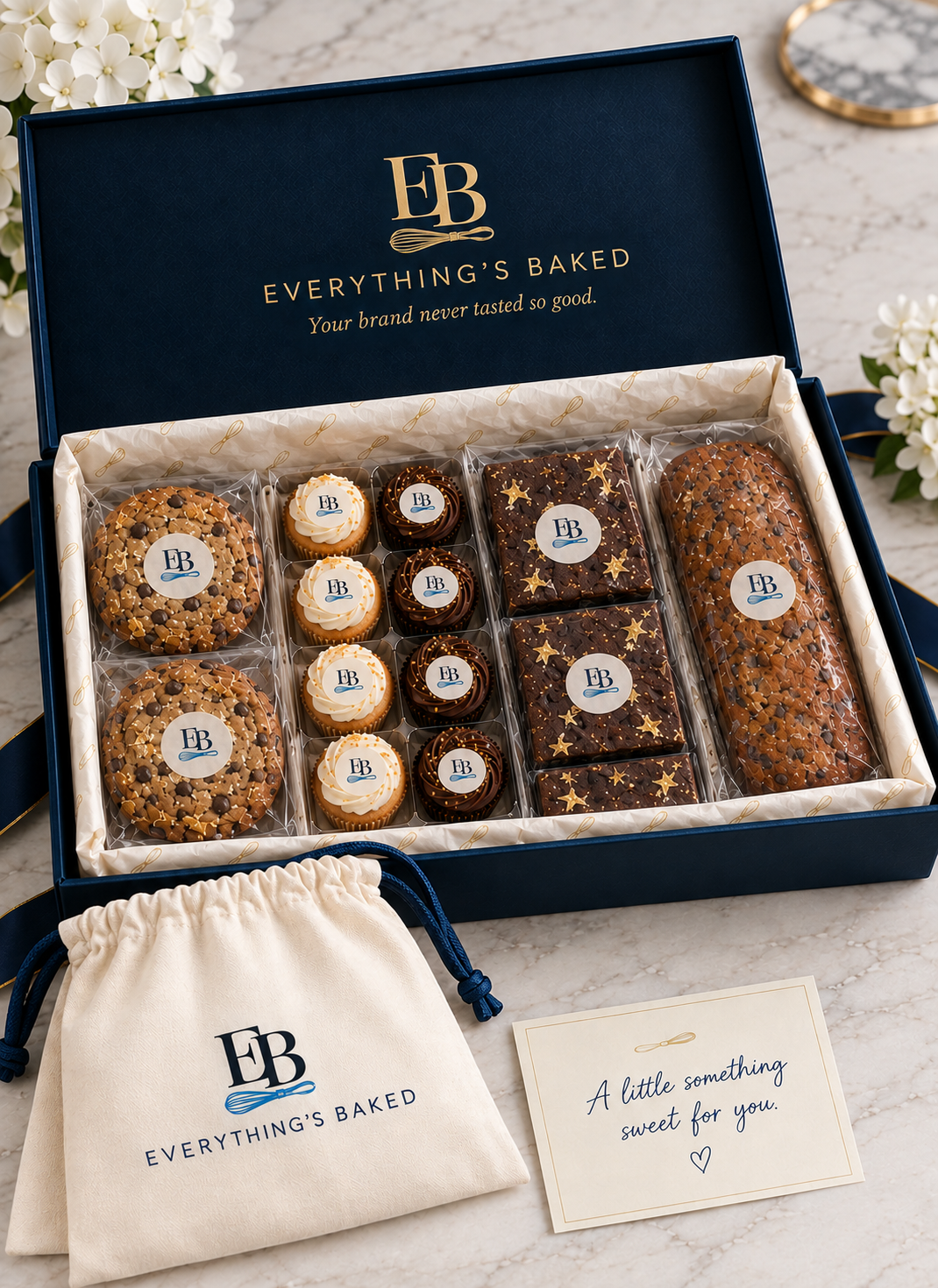Custom branded Everything’sBaked corporate gifting